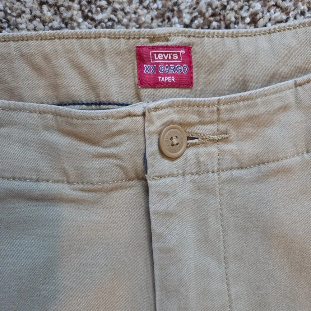 Levi's XX Cargo Taper Pants Khaki Men's Size 34x28 Casual Comfort Multi Pockets